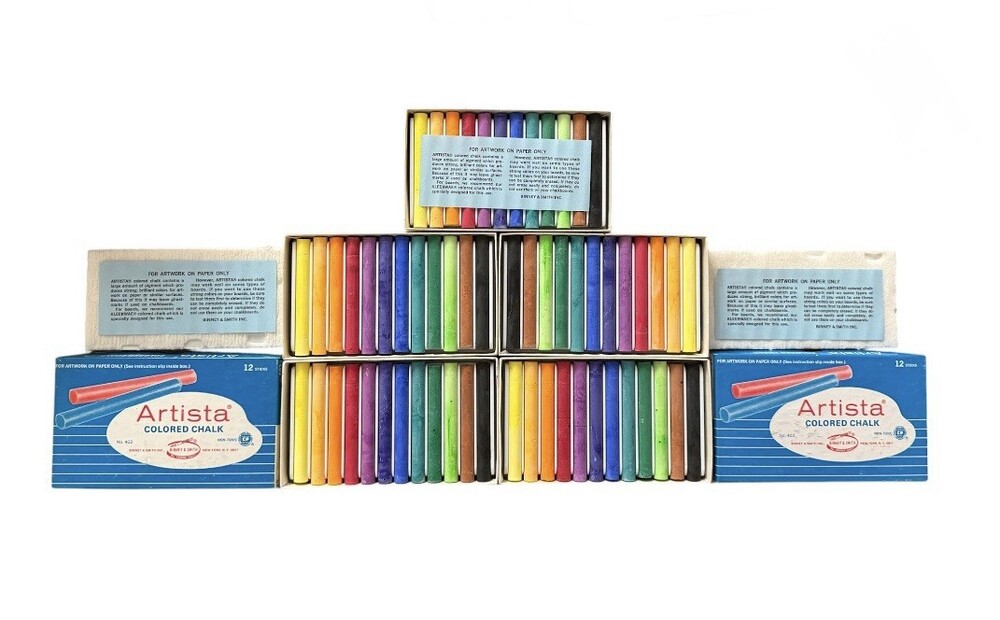 Vintage Artista Colored Chalk No.403‎ Lot 5 Boxes USA Binney & Smith